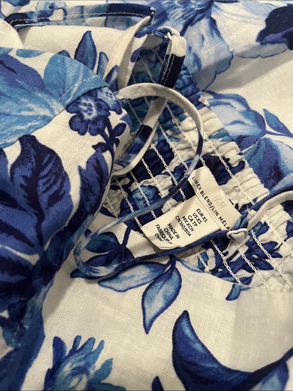 H&M Blue Floral Midi Dress on White - Picture 3 of 3